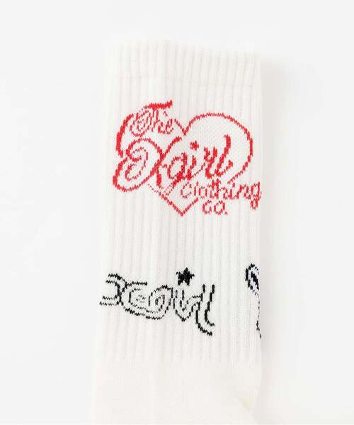 X-girl Stages（エックスガールステージス）の「MIXロゴ クルーリブソックス（ソックス/靴下・キッズ・オフホワイト/ブラック/ラベンダー・13-15cm/19-21cm/17-19cm/15-17cm）」の9枚目の写真