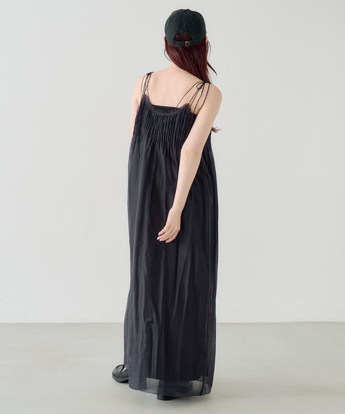 Kastane(カスタネ)の「【低身長サイズ/2サイズ展開/前後2WAY】プリーツワッシャーワンピース(ワンピース・レディース・アイボリー/ブラック・0/1)」の8枚目の写真