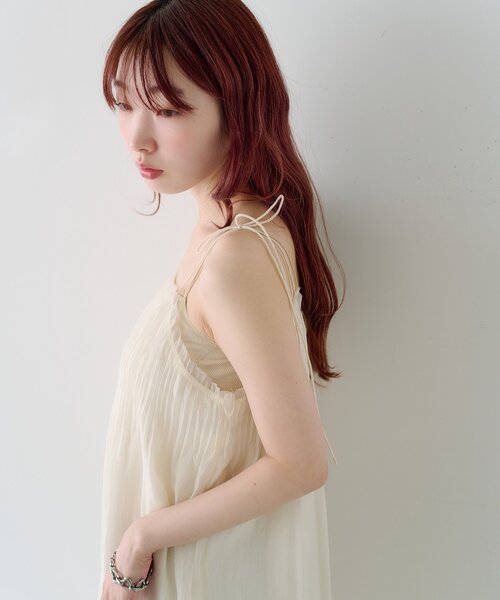 低身長サイズ/2サイズ展開/前後2WAY】プリーツワッシャーワンピース