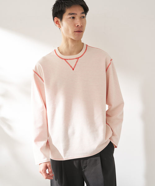 B.C STOCK（ベーセーストック）の「ANTS & ELEPHANTS / アンツアンドエレファンツ リバーシブル ロングスリーブTシャツ（Tシャツ/カットソー・メンズ・ブラック/アイボリー/ネイビー/ブルー系その他/イエロー・MEDIUM/LARGE）」の2枚目の写真