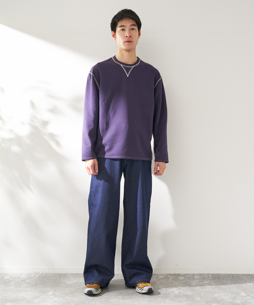 B.C STOCK（ベーセーストック）の「ANTS & ELEPHANTS / アンツアンドエレファンツ リバーシブル ロングスリーブTシャツ（Tシャツ/カットソー・メンズ・ブラック/アイボリー/ネイビー/ブルー系その他/イエロー・MEDIUM/LARGE）」の22枚目の写真