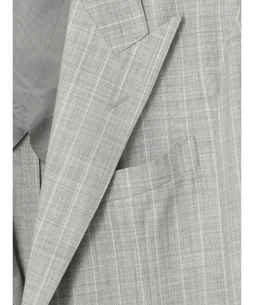 GOOVI（グービ）の「GOOVI／ダブルブレストジャケット／SUPER100'sウールトロピカル／ワイドストライプ（スーツジャケット・メンズ・ライトグレー・3/1/2）」の2枚目の写真