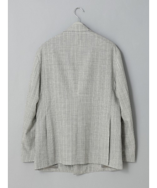 GOOVI（グービ）の「GOOVI／ダブルブレストジャケット／SUPER100'sウールトロピカル／ワイドストライプ（スーツジャケット・メンズ・ライトグレー・3/1/2）」の9枚目の写真