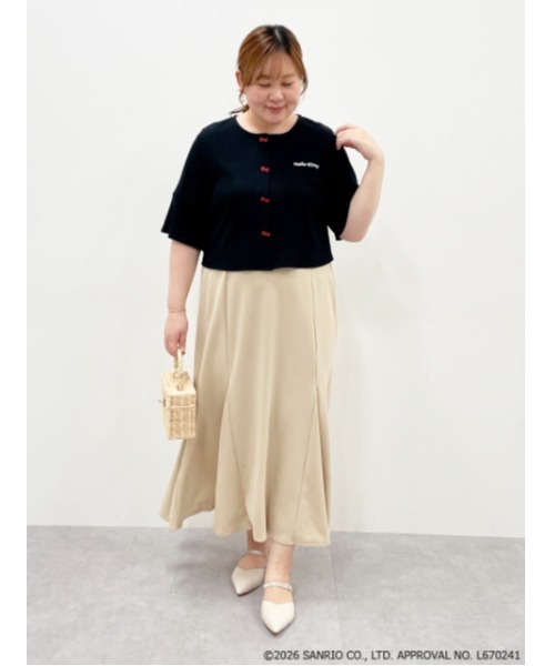 sanrio(サンリオ)の「<大きいサイズ>【ハローキティ】リブカーディガン marun(カーディガン/ボレロ・レディース・ブラック/ライトベージュ・5L/4L/3L/LL/L)」の10枚目の写真