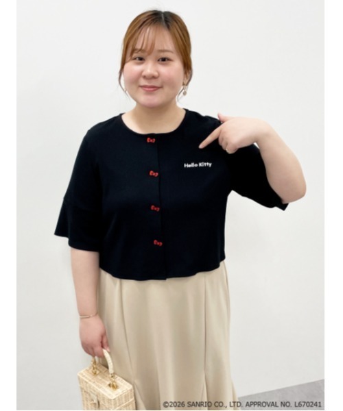 sanrio(サンリオ)の「<大きいサイズ>【ハローキティ】リブカーディガン marun(カーディガン/ボレロ・レディース・ブラック/ライトベージュ・5L/4L/3L/LL/L)」の12枚目の写真