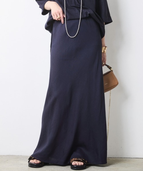 CHIC STYLE(シックスタイル)の「ナローマキシスカート<大きいサイズ有>シックスタイル(スカート・レディース・オフホワイト/モカ/ネイビー・5L/4L/3L/LL/L/M)」の3枚目の写真