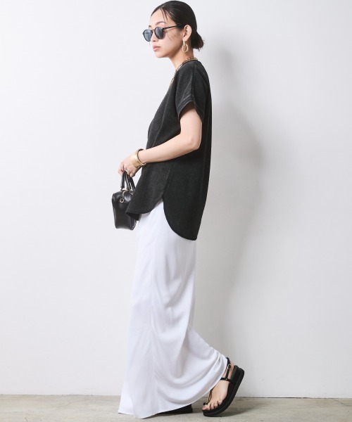 CHIC STYLE(シックスタイル)の「ナローマキシスカート<大きいサイズ有>シックスタイル(スカート・レディース・オフホワイト/モカ/ネイビー・5L/4L/3L/LL/L/M)」の9枚目の写真