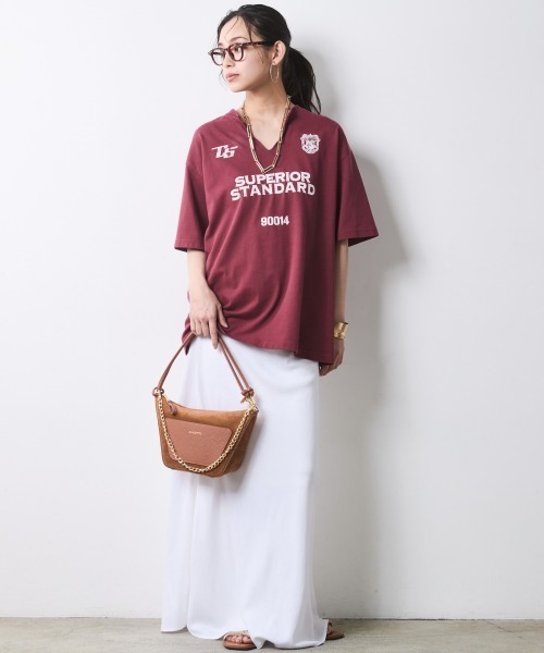 CHIC STYLE(シックスタイル)の「ナローマキシスカート<大きいサイズ有>シックスタイル(スカート・レディース・オフホワイト/モカ/ネイビー・5L/4L/3L/LL/L/M)」の14枚目の写真