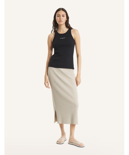 Maison Kitsune（メゾンキツネ）の「MAISON KITSUNE PARIS RIBBED TANK TOP（タンクトップ・レディース・ブラック/ベージュ・S/M/XS/L）」の5枚目の写真