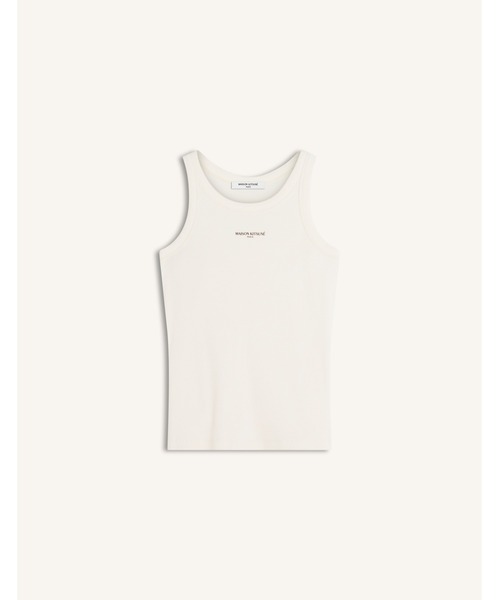 Maison Kitsune（メゾンキツネ）の「MAISON KITSUNE PARIS RIBBED TANK TOP（タンクトップ・レディース・ブラック/ベージュ・S/M/XS/L）」の8枚目の写真