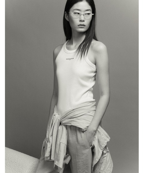 Maison Kitsune（メゾンキツネ）の「MAISON KITSUNE PARIS RIBBED TANK TOP（タンクトップ・レディース・ブラック/ベージュ・S/M/XS/L）」の12枚目の写真