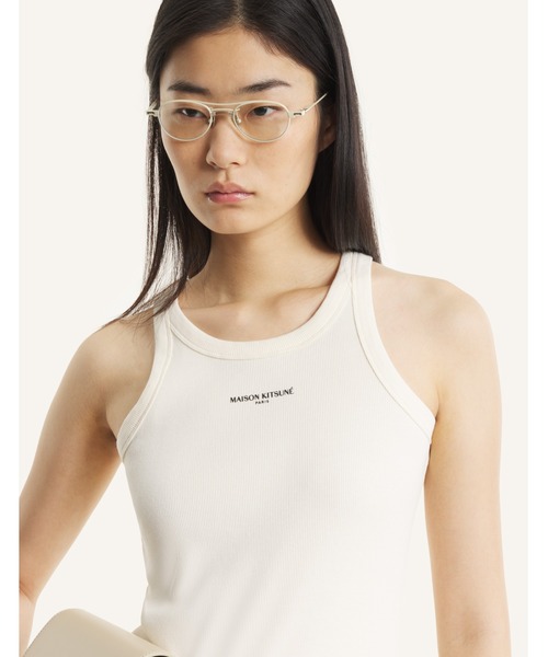 Maison Kitsune(メゾンキツネ)の「MAISON KITSUNE PARIS RIBBED TANK TOP(タンクトップ・レディース・ブラック/ベージュ・S/M/XS/L)」の13枚目の写真