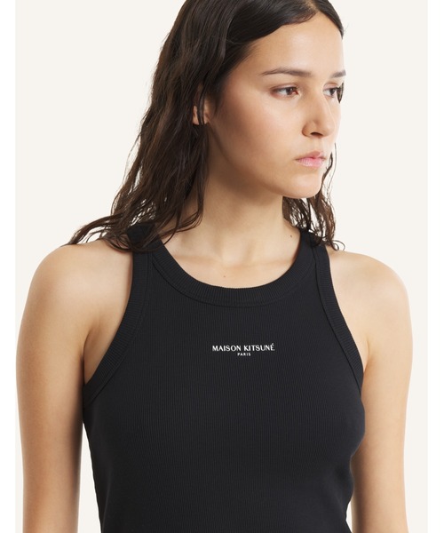 Maison Kitsune(メゾンキツネ)の「MAISON KITSUNE PARIS RIBBED TANK TOP(タンクトップ・レディース・ブラック/ベージュ・S/M/XS/L)」の14枚目の写真