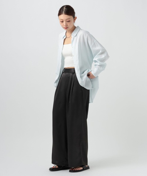 BAYFLOW（ベイフロー）の「ウエストマークビッグシャツ（シャツ/ブラウス・レディース・ライトブルー/オフホワイト/ピンク・FREE）」の5枚目の写真