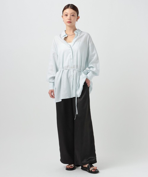 BAYFLOW（ベイフロー）の「ウエストマークビッグシャツ（シャツ/ブラウス・レディース・ライトブルー/オフホワイト/ピンク・FREE）」の7枚目の写真