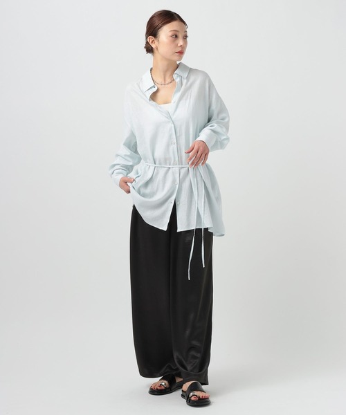 BAYFLOW（ベイフロー）の「ウエストマークビッグシャツ（シャツ/ブラウス・レディース・ライトブルー/オフホワイト/ピンク・FREE）」の8枚目の写真