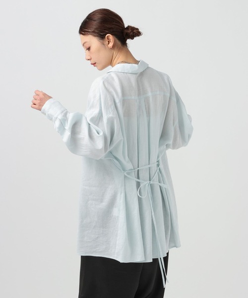 BAYFLOW（ベイフロー）の「ウエストマークビッグシャツ（シャツ/ブラウス・レディース・ライトブルー/オフホワイト/ピンク・FREE）」の10枚目の写真