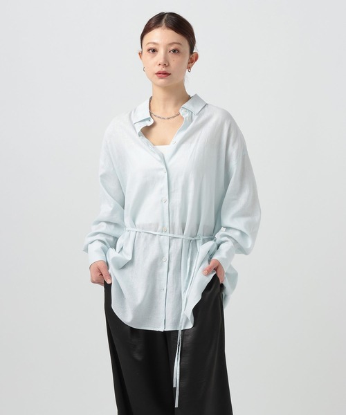 BAYFLOW（ベイフロー）の「ウエストマークビッグシャツ（シャツ/ブラウス・レディース・ライトブルー/オフホワイト/ピンク・FREE）」の11枚目の写真