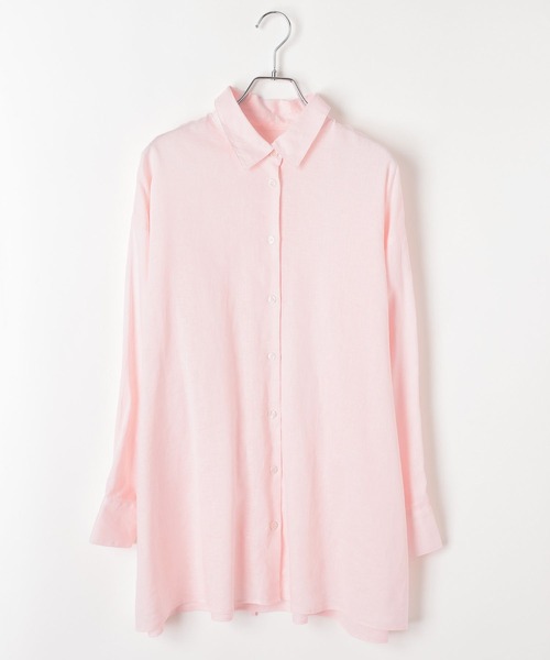 BAYFLOW（ベイフロー）の「ウエストマークビッグシャツ（シャツ/ブラウス・レディース・ライトブルー/オフホワイト/ピンク・FREE）」の21枚目の写真