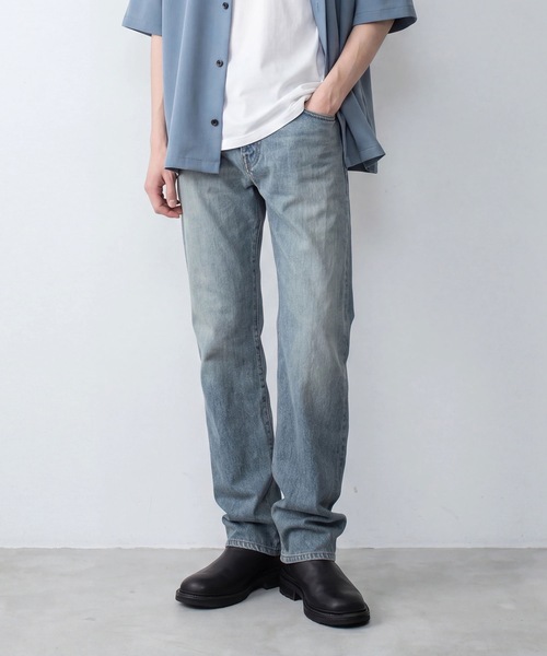 ATTACHMENT（アタッチメント）の「13OZ デニム ストレートジーンズ / 13OZ DENIM STRAIGHT JEANS（デニムパンツ・メンズ・ブラック/ライトインディゴブルー・4/3/2）」の2枚目の写真