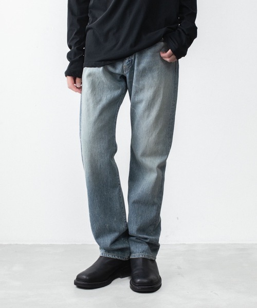 ATTACHMENT(アタッチメント)の「13OZ デニム ストレートジーンズ / 13OZ DENIM STRAIGHT JEANS(デニムパンツ・メンズ・ブラック/ライトインディゴブルー・4/3/2/1)」の4枚目の写真