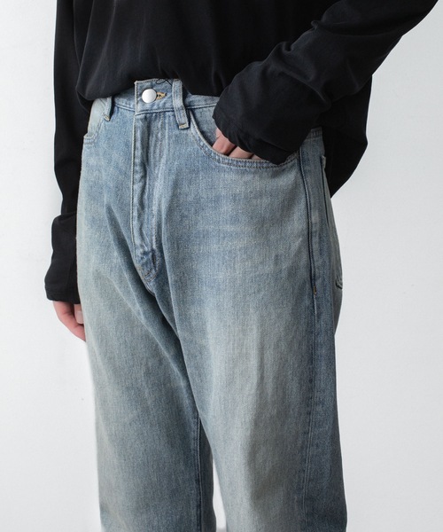 ATTACHMENT(アタッチメント)の「13OZ デニム ストレートジーンズ / 13OZ DENIM STRAIGHT JEANS(デニムパンツ・メンズ・ブラック/ライトインディゴブルー・4/3/2/1)」の9枚目の写真