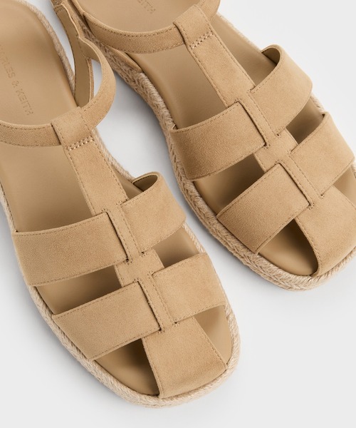 CHARLES & KEITH(チャールズ & キース)の「ケージドフラットフォーム エスパドリーユ サンダル(サンダル・レディース・ブラック/サンドベージュ・25cm/24.5cm/23.5cm/23cm/22.5cm)」の10枚目の写真