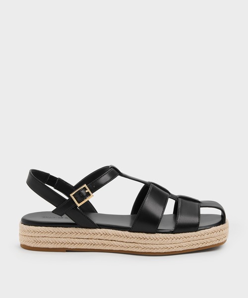 CHARLES & KEITH(チャールズ & キース)の「ケージドフラットフォーム エスパドリーユ サンダル(サンダル・レディース・ブラック/サンドベージュ・25cm/24.5cm/23.5cm/23cm/22.5cm)」の13枚目の写真