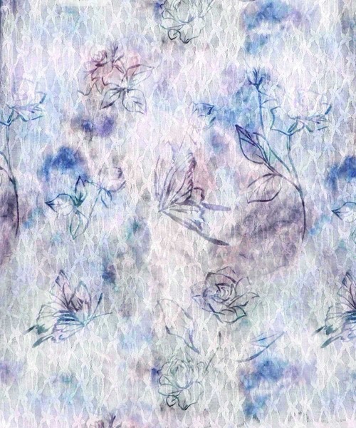 iS ScoLar(イズスカラー)の「561233:マーブル風花蝶刺繍チュールレースインナー(Tシャツ/カットソー・レディース・ブルー/グリーン/ブラック・M)」の10枚目の写真