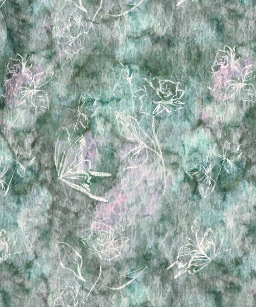 iS ScoLar(イズスカラー)の「561233:マーブル風花蝶刺繍チュールレースインナー(Tシャツ/カットソー・レディース・ブルー/グリーン/ブラック・M)」の9枚目の写真