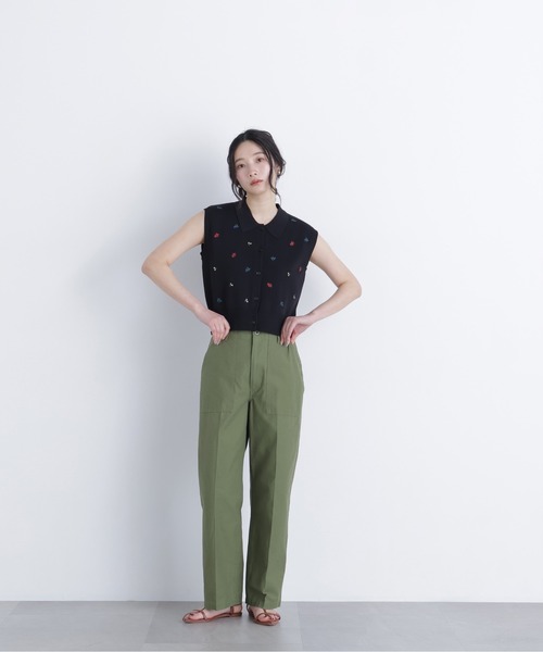 N.（N. Natural Beauty Basic）（エヌエヌナチュラルビューティーベーシック）の「ポロカラーフラワー刺繍ニット（ポロシャツ・レディース・グレー系その他/ブラック系その他2/ホワイト系その他・ﾌﾘ-）」の17枚目の写真