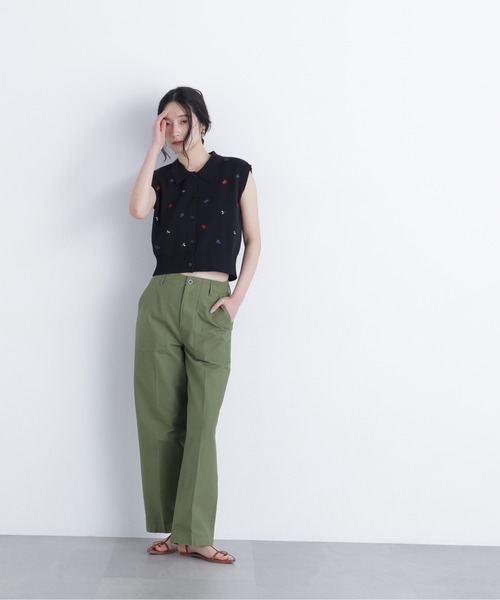 N.（N. Natural Beauty Basic）（エヌエヌナチュラルビューティーベーシック）の「ポロカラーフラワー刺繍ニット（ポロシャツ・レディース・グレー系その他/ブラック系その他2/ホワイト系その他・ﾌﾘ-）」の21枚目の写真