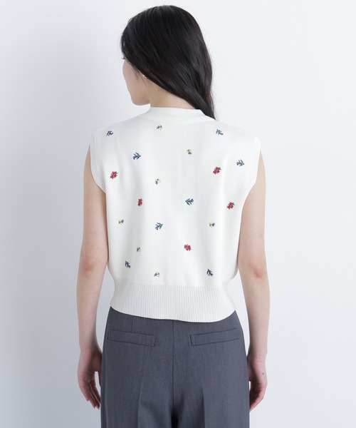 N.（N. Natural Beauty Basic）（エヌエヌナチュラルビューティーベーシック）の「ポロカラーフラワー刺繍ニット（ポロシャツ・レディース・グレー系その他/ブラック系その他2/ホワイト系その他・ﾌﾘ-）」の13枚目の写真