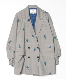 AMERI チェック柄 テーラードジャケットコート AMERI / アメリ | セットアップ / PUFF CHECK JACKET WITH SKIRT