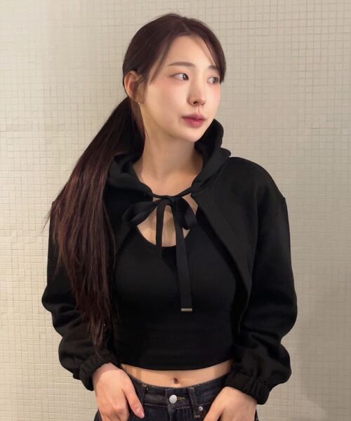 PHOS333(フォースサンサンサン)の「W Hooded Bolero(その他トップス・レディース・その他・FREE)」の2枚目の写真