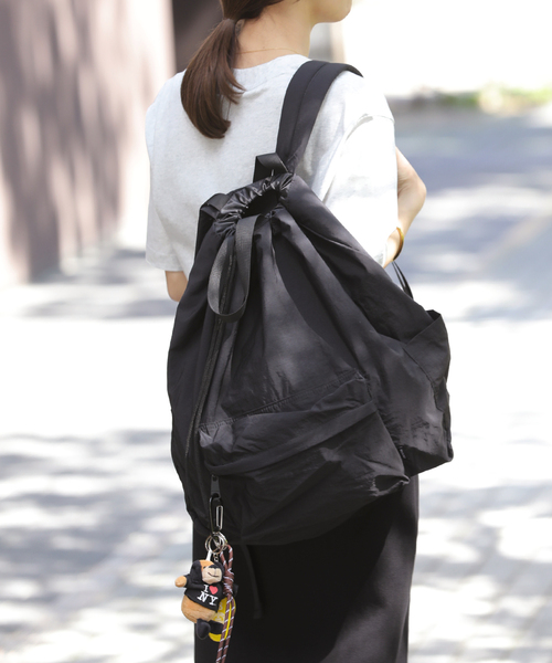 PACKING（パッキング）の「《WEB限定》【PACKING/パッキング】LIGHT LIGHT NAP BACK PACK：リュック（バックパック/リュック・レディース・ブラック・FREE）」の4枚目の写真