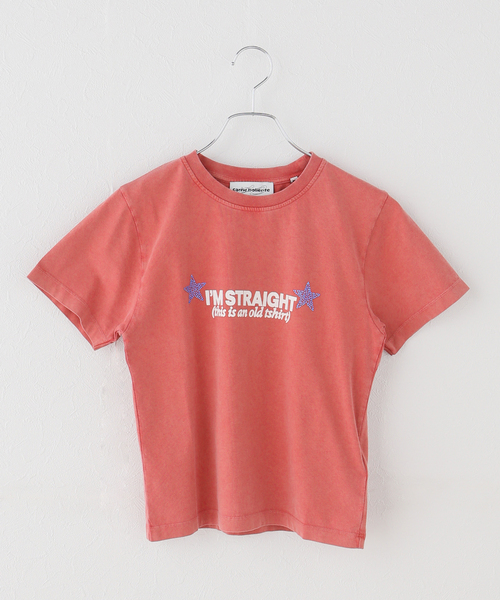 Carne Bollente(カルネボレンテ)の「Carne Bollente / カルネボレンテ Straight Up Gay(Tシャツ/カットソー・レディース・レッド・SMALL)」の1枚目の写真
