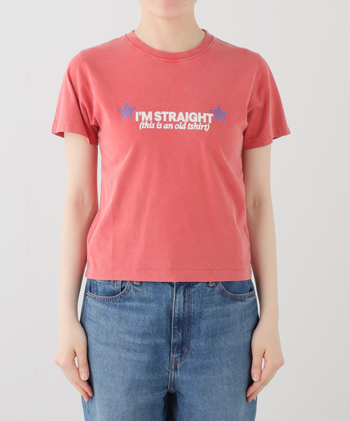 Carne Bollente(カルネボレンテ)の「Carne Bollente / カルネボレンテ Straight Up Gay(Tシャツ/カットソー・レディース・レッド・SMALL)」の7枚目の写真