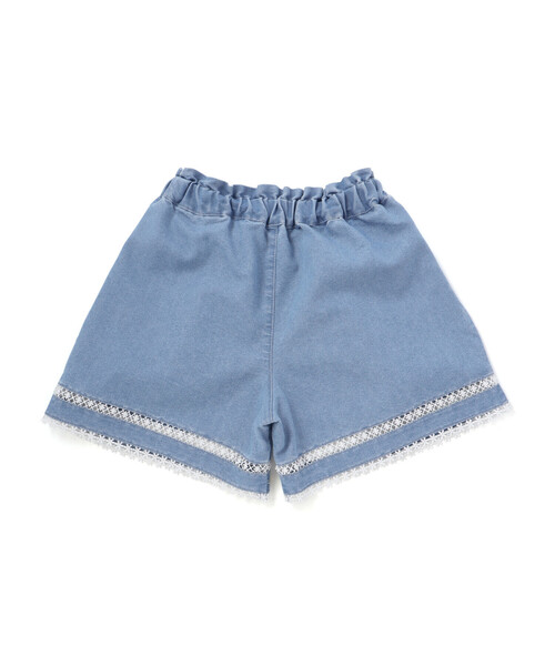 SLAP SLIP(スラップスリップ)の「裾レース刺しゅう入りデニムショートパンツ(90~130cm)(デニムパンツ・キッズ・ブルー/ネイビー/ホワイト・110cm/90cm/130cm/100cm/120cm)」の7枚目の写真