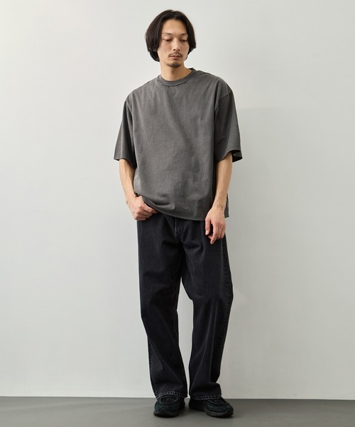 CITY TOKYO(シティトウキョウ)の「【CITY TOKYO】ガーメントダイ リラックスTEE(Tシャツ/カットソー・メンズ・グレイッシュベージュ/ダークグレー・1/2)」の7枚目の写真