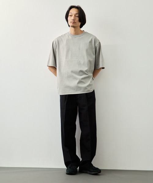 CITY TOKYO(シティトウキョウ)の「【CITY TOKYO】ガーメントダイ リラックスTEE(Tシャツ/カットソー・メンズ・グレイッシュベージュ/ダークグレー・1/2)」の12枚目の写真