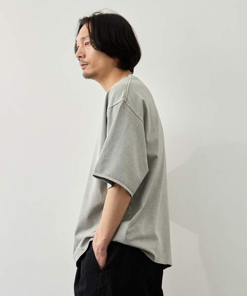 CITY TOKYO(シティトウキョウ)の「【CITY TOKYO】ガーメントダイ リラックスTEE(Tシャツ/カットソー・メンズ・グレイッシュベージュ/ダークグレー・1/2)」の10枚目の写真