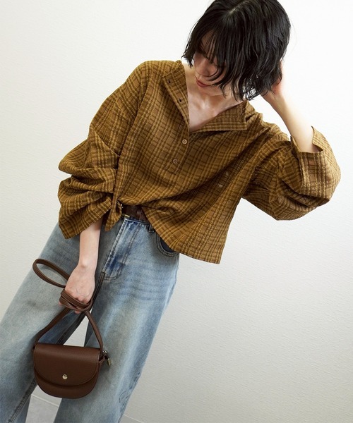 gossara(ゴサラ)の「【大人っぽ小物】ハーフムーンミニポシェット(ショルダーバッグ・レディース・ブラウン/アイボリー・FREE)」の14枚目の写真