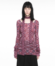 NACHE（ナチェ）の「MIXED MUFFLER KNIT BURGUNDY（ニット/セーター）」