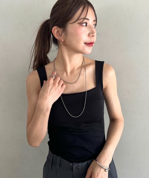 MYMOOD.(マイムード)の「カップ付きスクエアネックタンクトップ(タンクトップ・レディース・グレー/ネイビー/ブラック/ホワイト・FREE)」の22枚目の写真