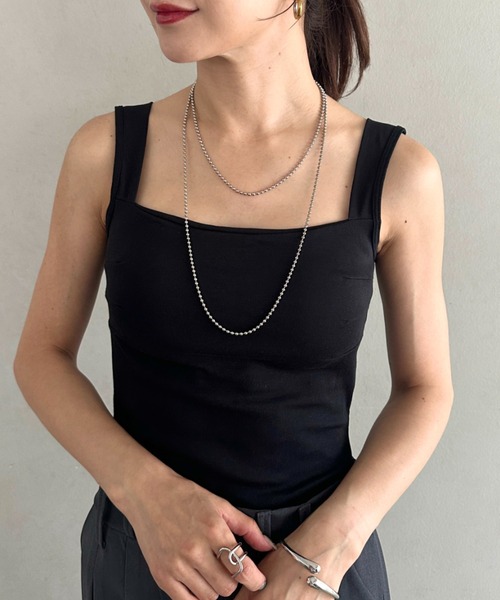 MYMOOD.(マイムード)の「カップ付きスクエアネックタンクトップ(タンクトップ・レディース・グレー/ネイビー/ブラック/ホワイト・FREE)」の18枚目の写真