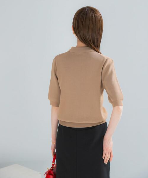 URBAN RESEARCH ROSSO WOMEN(アーバンリサーチ ロッソ)の「襟付コンパクト5分袖カーディガン(カーディガン/ボレロ・レディース・ネイビー/ベージュ/レッド・FREE)」の6枚目の写真