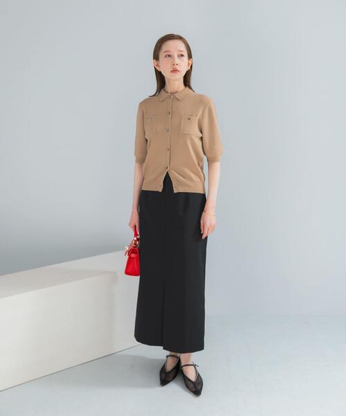 URBAN RESEARCH ROSSO WOMEN(アーバンリサーチ ロッソ)の「襟付コンパクト5分袖カーディガン(カーディガン/ボレロ・レディース・ネイビー/ベージュ/レッド・FREE)」の7枚目の写真