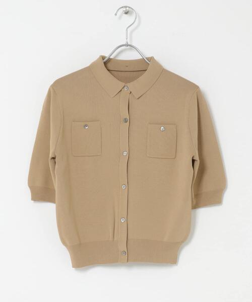 URBAN RESEARCH ROSSO WOMEN(アーバンリサーチ ロッソ)の「襟付コンパクト5分袖カーディガン(カーディガン/ボレロ・レディース・ネイビー/ベージュ/レッド・FREE)」の8枚目の写真