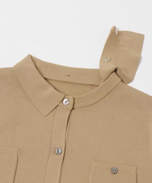 URBAN RESEARCH ROSSO WOMEN(アーバンリサーチ ロッソ)の「襟付コンパクト5分袖カーディガン(カーディガン/ボレロ・レディース・ネイビー/ベージュ/レッド・FREE)」の9枚目の写真